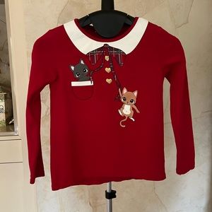 NWOT H&M Kitten Christmas Shirt 6X/7